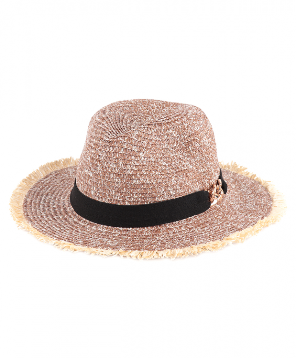 Topi Panama dengan Aksen Tassel di Tepiannya